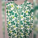Green and white long kurti two-piece outfit by SHEEFON Closet
